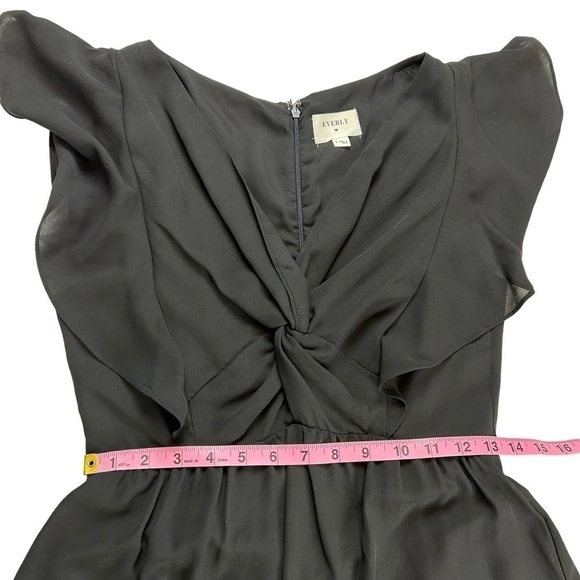 Everly Black Flutter Sleeve Dress - Picture 8 of 11